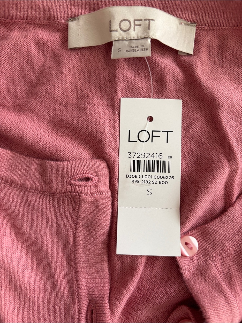 NWT LOFT dusty Rose pink long sleeve cardigan, small S - Picture 2 of 3